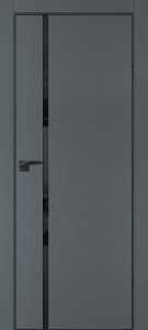 Межкомнатная дверь P-22  кромка ABS черная c 4-х ст. Графит матовый